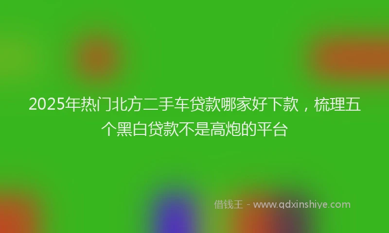 2025年热门北方二手车贷款哪家好下款，梳理五个黑白贷款不是高炮的平台