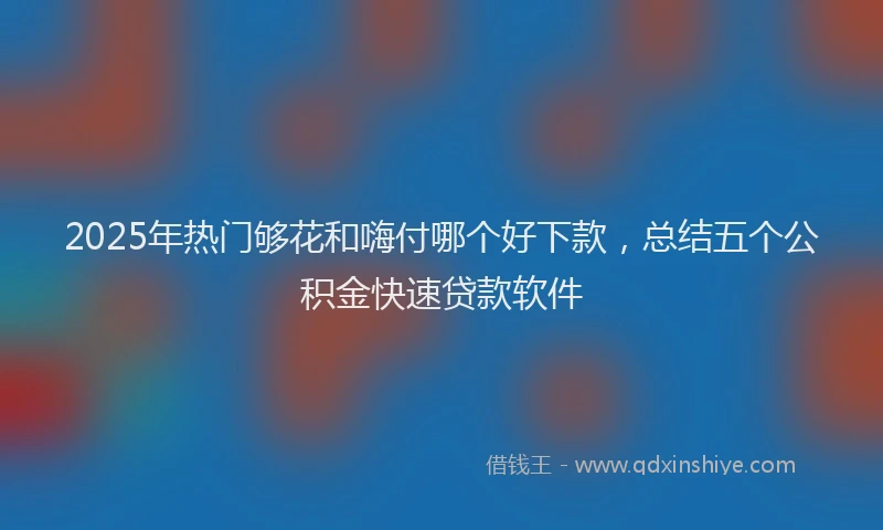 2025年热门够花和嗨付哪个好下款，总结五个公积金快速贷款软件