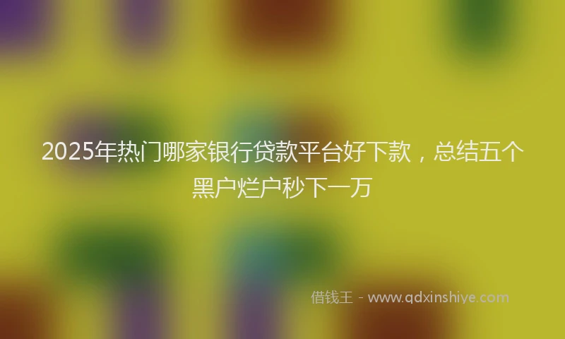 2025年热门哪家银行贷款平台好下款，总结五个黑户烂户秒下一万