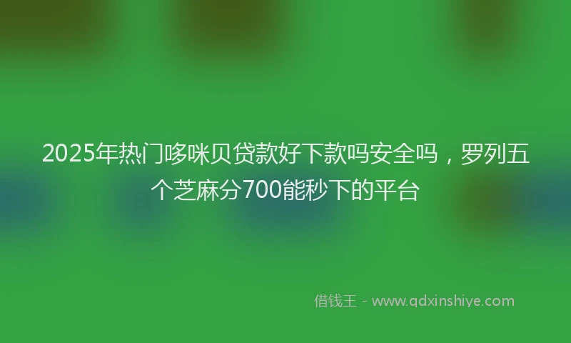 2025年热门哆咪贝贷款好下款吗安全吗，罗列五个芝麻分700能秒下的平台