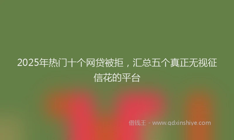 2025年热门十个网贷被拒，汇总五个真正无视征信花的平台