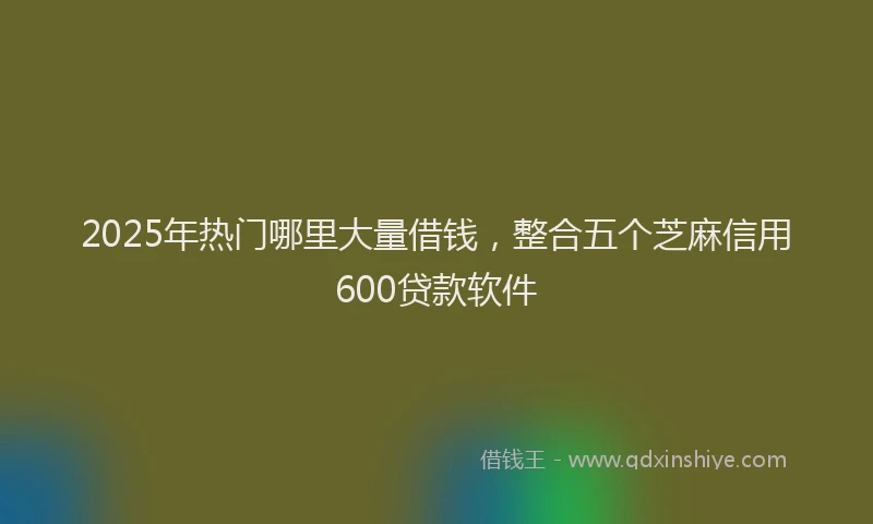 2025年热门哪里大量借钱，整合五个芝麻信用600贷款软件