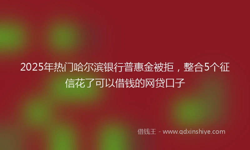 2025年热门哈尔滨银行普惠金被拒，整合5个征信花了可以借钱的网贷口子