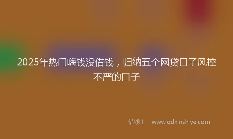 2025年热门嗨钱没借钱，归纳五个网贷口子风控不严的口子