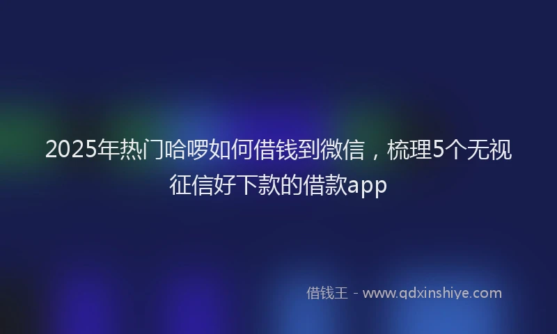 2025年热门哈啰如何借钱到微信，梳理5个无视征信好下款的借款app