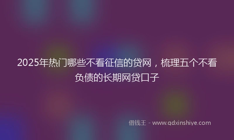 2025年热门哪些不看征信的贷网，梳理五个不看负债的长期网贷口子