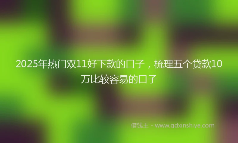 2025年热门双11好下款的口子，梳理五个贷款10万比较容易的口子