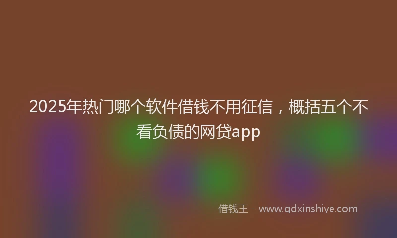 2025年热门哪个软件借钱不用征信，概括五个不看负债的网贷app