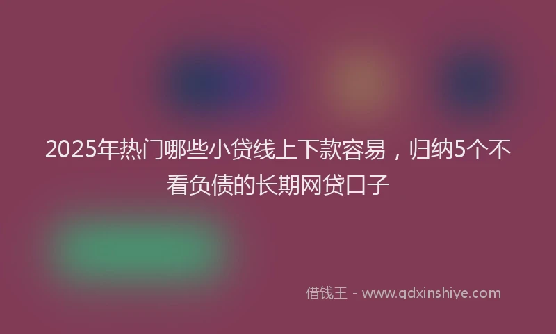 2025年热门哪些小贷线上下款容易，归纳5个不看负债的长期网贷口子