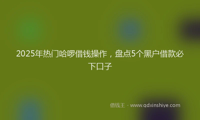 2025年热门哈啰借钱操作，盘点5个黑户借款必下口子
