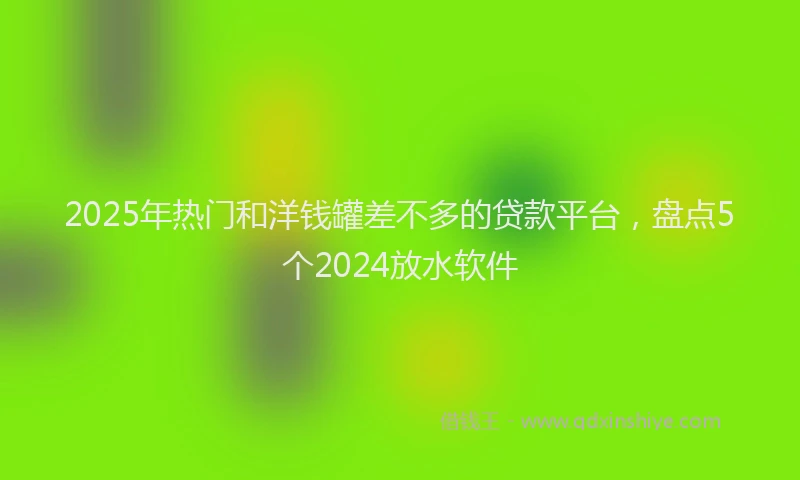 2025年热门和洋钱罐差不多的贷款平台，盘点5个2024放水软件