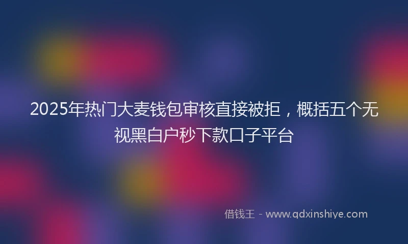 2025年热门大麦钱包审核直接被拒，概括五个无视黑白户秒下款口子平台