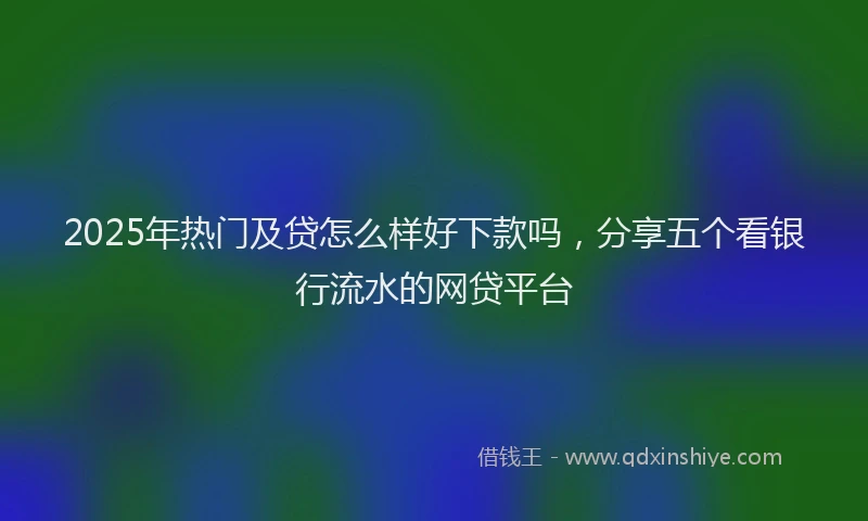 2025年热门及贷怎么样好下款吗，分享五个看银行流水的网贷平台