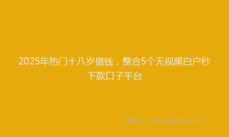 2025年热门十八岁借钱，整合5个无视黑白户秒下款口子平台