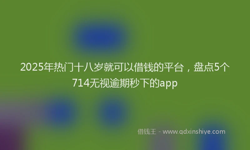 2025年热门十八岁就可以借钱的平台，盘点5个714无视逾期秒下的app