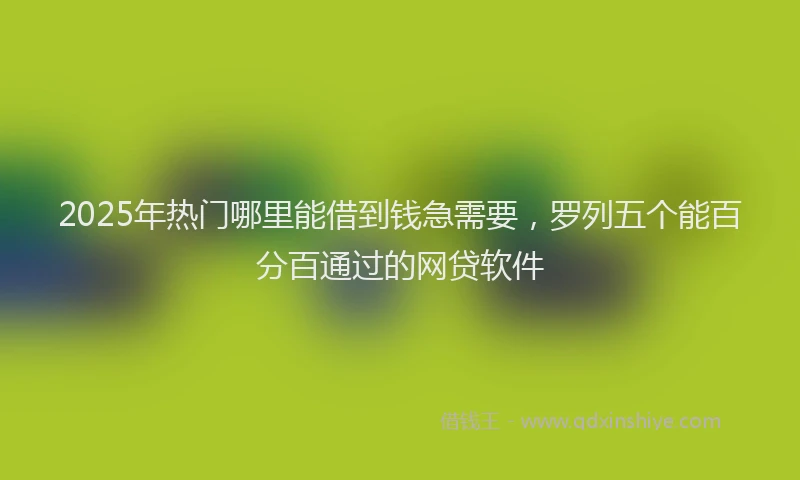 2025年热门哪里能借到钱急需要，罗列五个能百分百通过的网贷软件