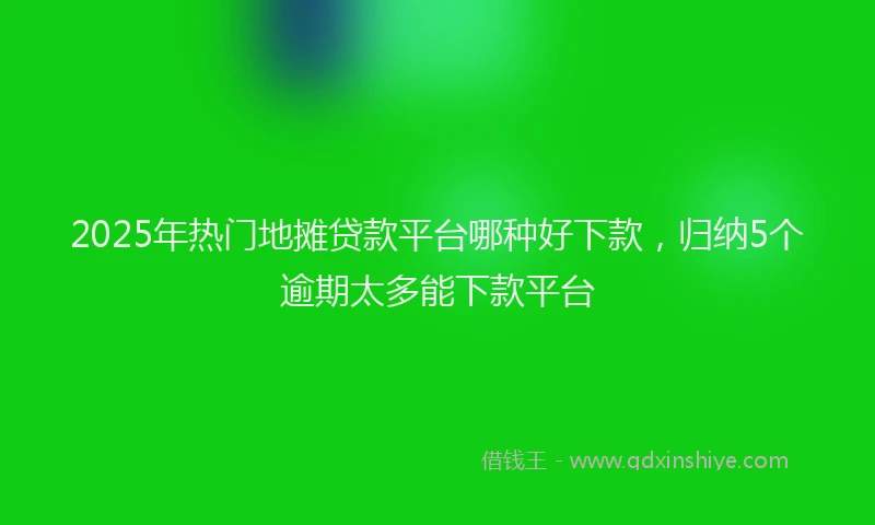 2025年热门地摊贷款平台哪种好下款，归纳5个逾期太多能下款平台
