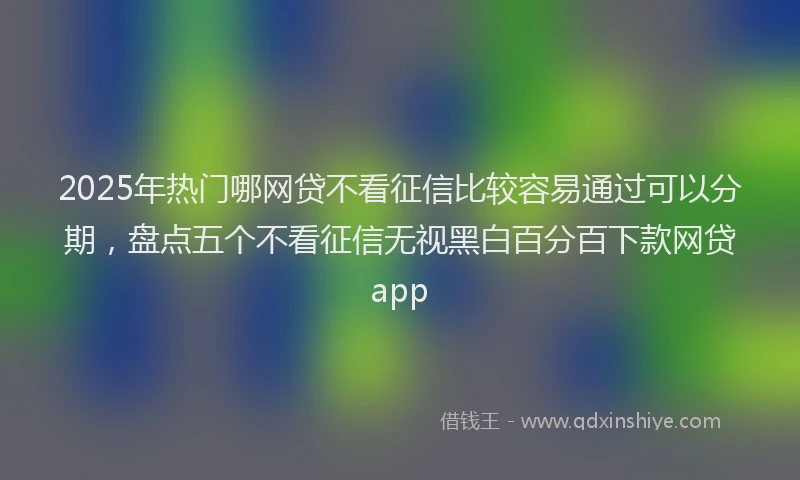 2025年热门哪网贷不看征信比较容易通过可以分期，盘点五个不看征信无视黑白百分百下款网贷app