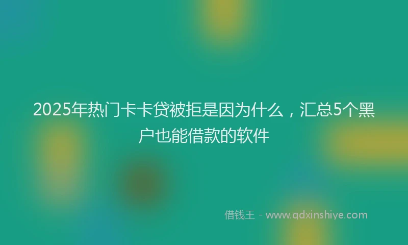 2025年热门卡卡贷被拒是因为什么，汇总5个黑户也能借款的软件