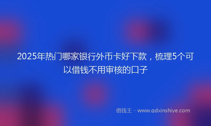 2025年热门哪家银行外币卡好下款，梳理5个可以借钱不用审核的口子