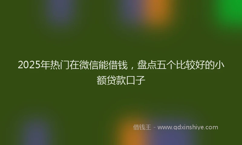 2025年热门在微信能借钱，盘点五个比较好的小额贷款口子