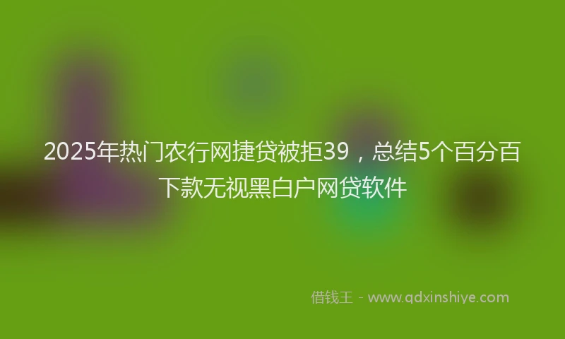 2025年热门农行网捷贷被拒39，总结5个百分百下款无视黑白户网贷软件