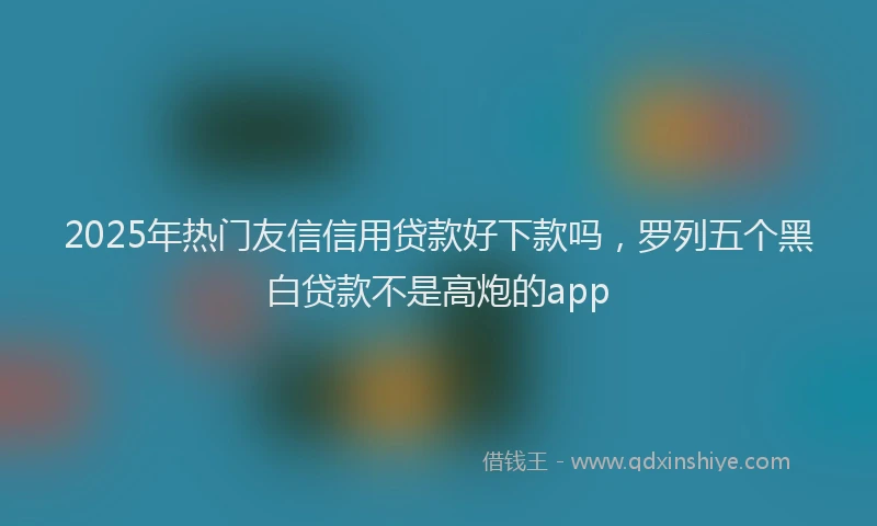 2025年热门友信信用贷款好下款吗，罗列五个黑白贷款不是高炮的app