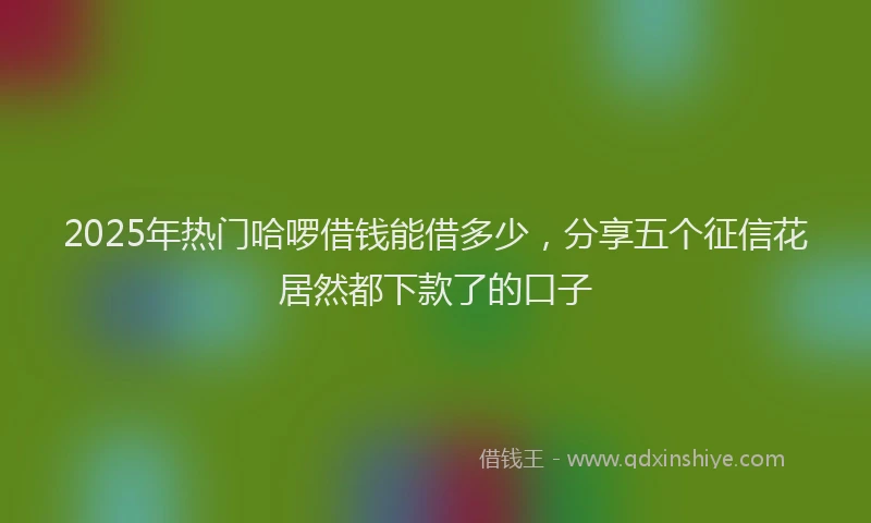 2025年热门哈啰借钱能借多少，分享五个征信花居然都下款了的口子