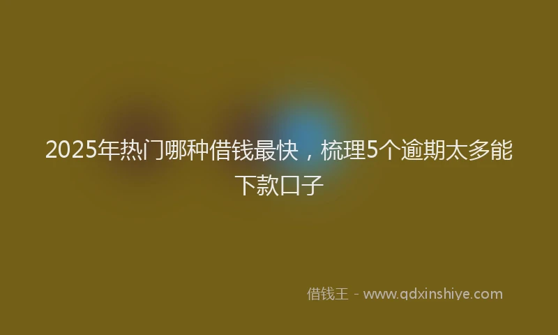 2025年热门哪种借钱最快，梳理5个逾期太多能下款口子