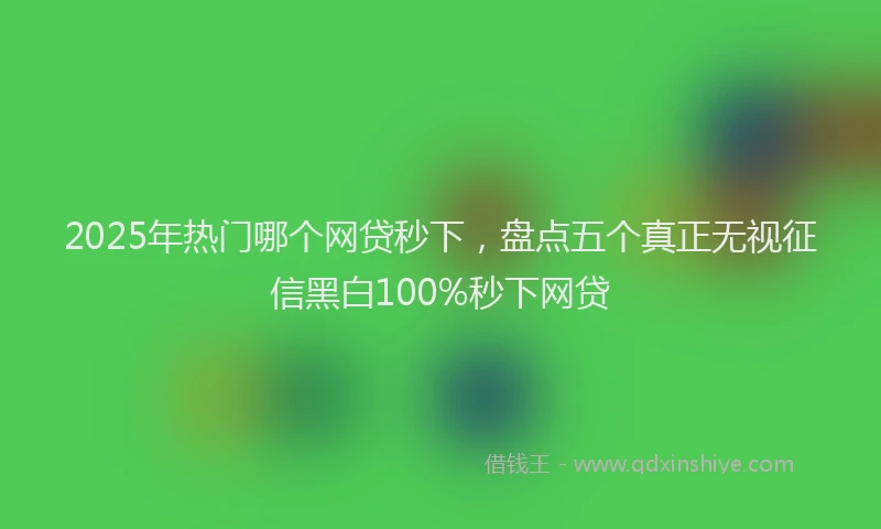 2025年热门哪个网贷秒下，盘点五个真正无视征信黑白100%秒下网贷