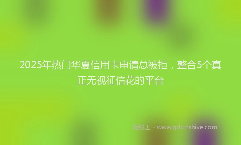 2025年热门华夏信用卡申请总被拒，整合5个真正无视征信花的平台