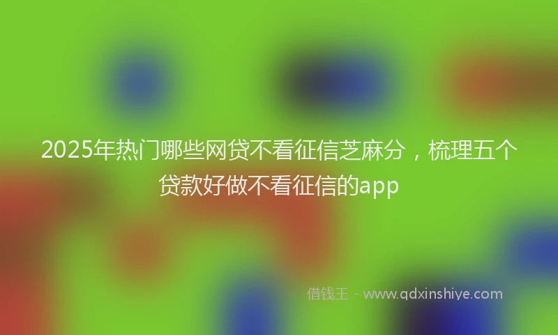 2025年热门哪些网贷不看征信芝麻分，梳理五个贷款好做不看征信的app