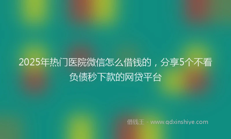 2025年热门医院微信怎么借钱的，分享5个不看负债秒下款的网贷平台