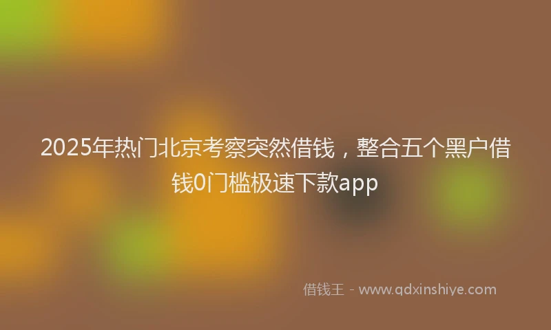 2025年热门北京考察突然借钱，整合五个黑户借钱0门槛极速下款app