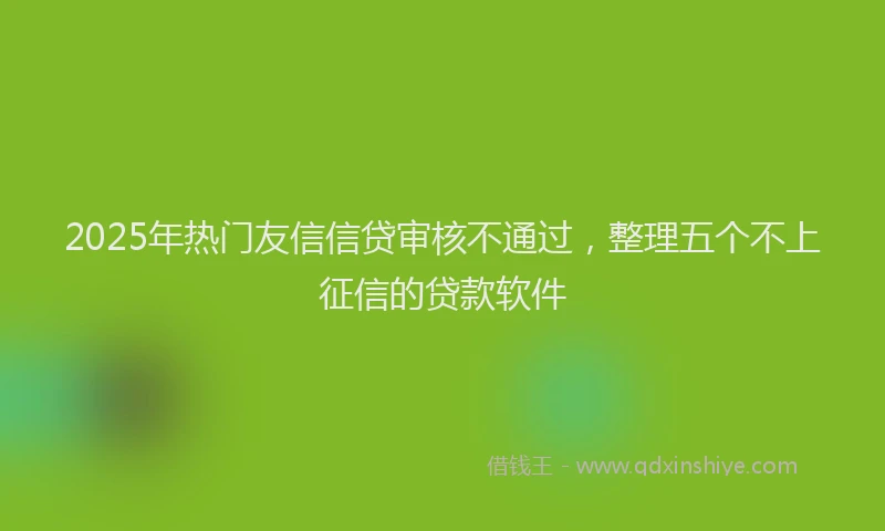 2025年热门友信信贷审核不通过，整理五个不上征信的贷款软件