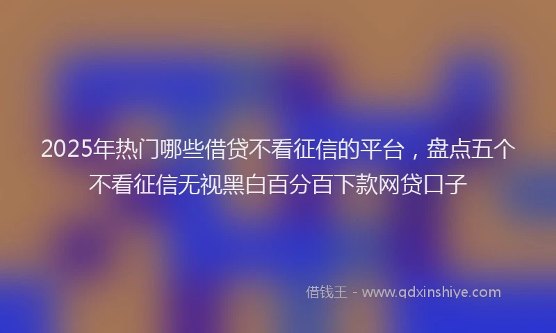 2025年热门哪些借贷不看征信的平台，盘点五个不看征信无视黑白百分百下款网贷口子