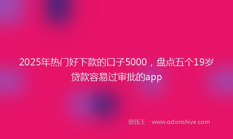 2025年热门好下款的口子5000，盘点五个19岁贷款容易过审批的app