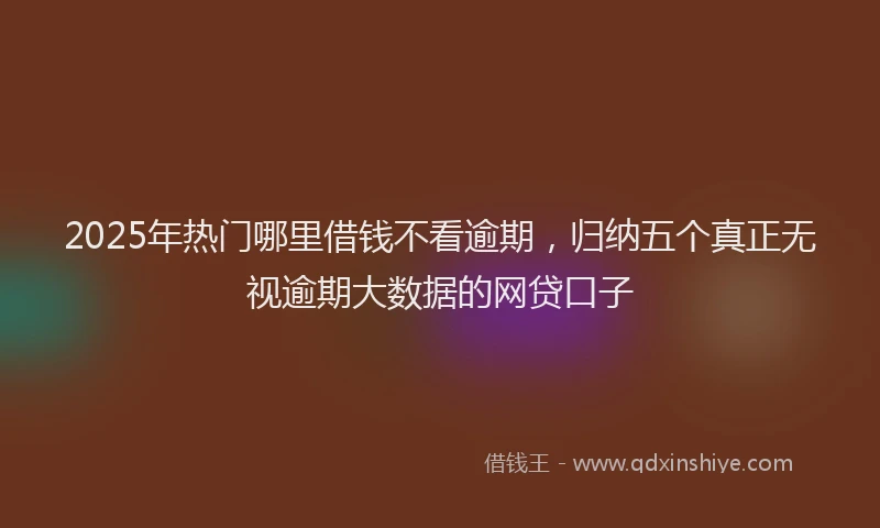 2025年热门哪里借钱不看逾期，归纳五个真正无视逾期大数据的网贷口子