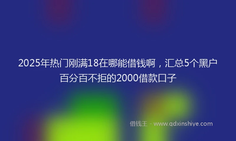 2025年热门刚满18在哪能借钱啊，汇总5个黑户百分百不拒的2000借款口子