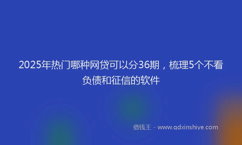 2025年热门哪种网贷可以分36期，梳理5个不看负债和征信的软件