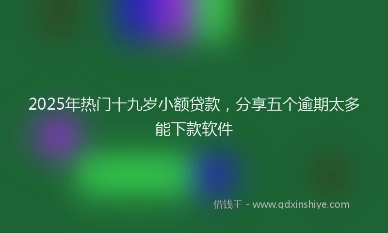 2025年热门十九岁小额贷款，分享五个逾期太多能下款软件