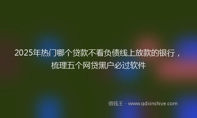 2025年热门哪个贷款不看负债线上放款的银行，梳理五个网贷黑户必过软件