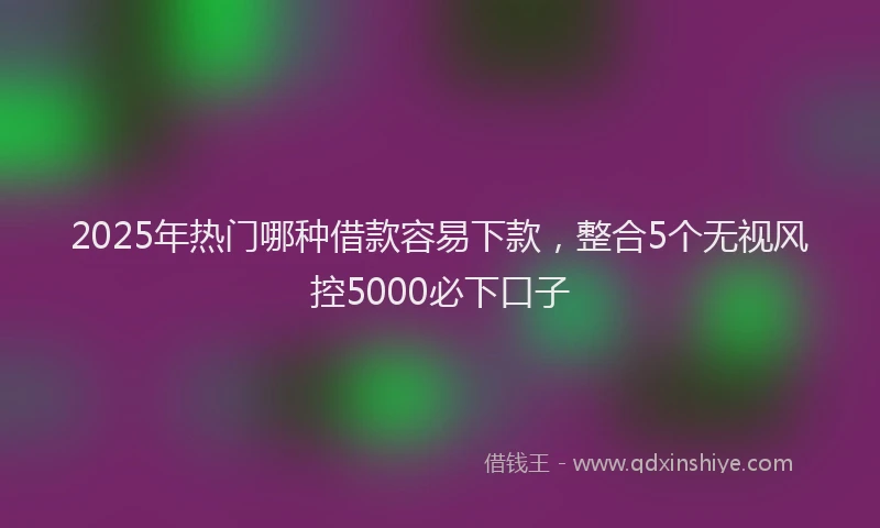 2025年热门哪种借款容易下款，整合5个无视风控5000必下口子