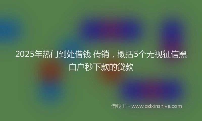 2025年热门到处借钱 传销，概括5个无视征信黑白户秒下款的贷款