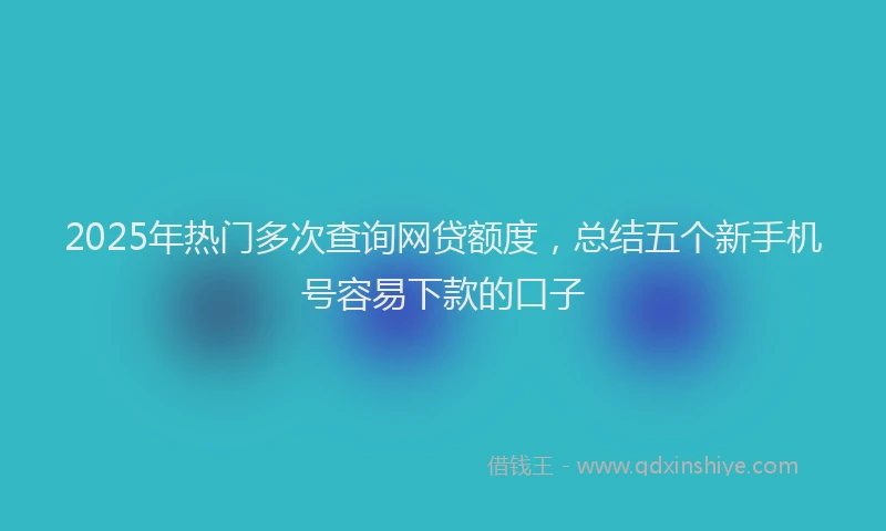 2025年热门多次查询网贷额度，总结五个新手机号容易下款的口子