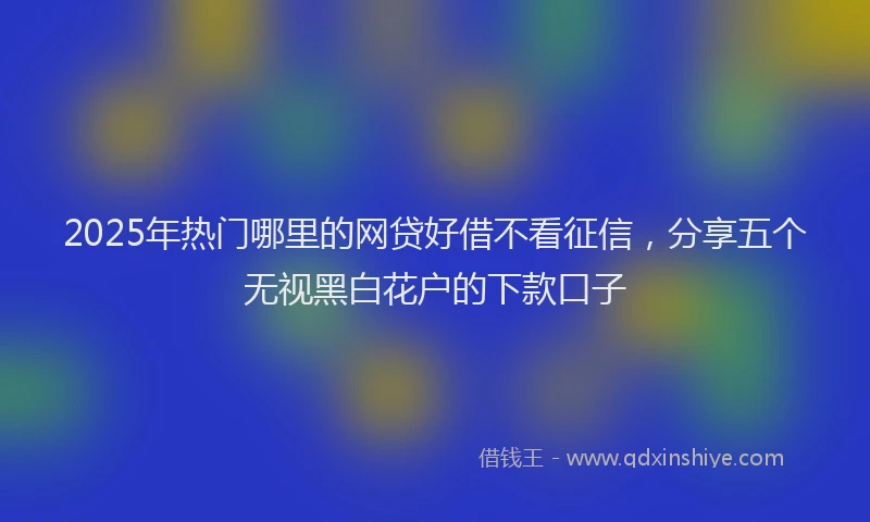 2025年热门哪里的网贷好借不看征信，分享五个无视黑白花户的下款口子