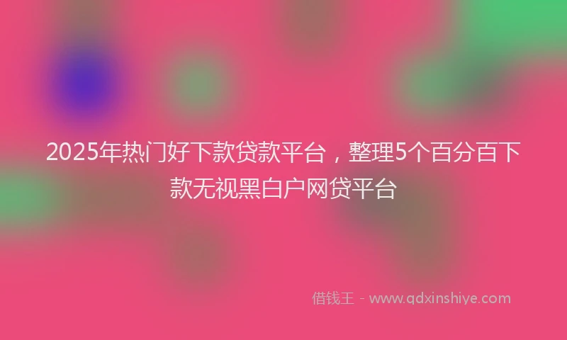 2025年热门好下款贷款平台，整理5个百分百下款无视黑白户网贷平台
