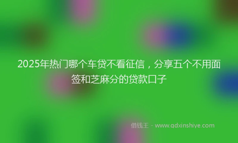 2025年热门哪个车贷不看征信，分享五个不用面签和芝麻分的贷款口子