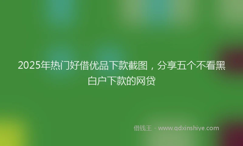 2025年热门好借优品下款截图，分享五个不看黑白户下款的网贷