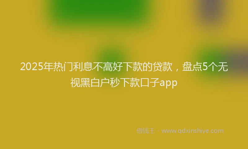2025年热门利息不高好下款的贷款，盘点5个无视黑白户秒下款口子app